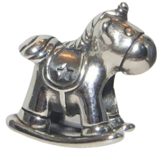 Pandora Authentic Bruno the Unicorn Rocking Horse SS .925 Charm 798437C00 - Picture 4 of 7